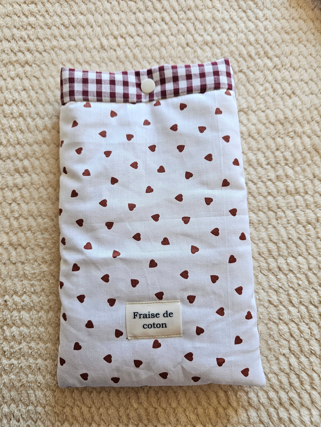 Pochette à livre Poche Petits coeurs chocolat