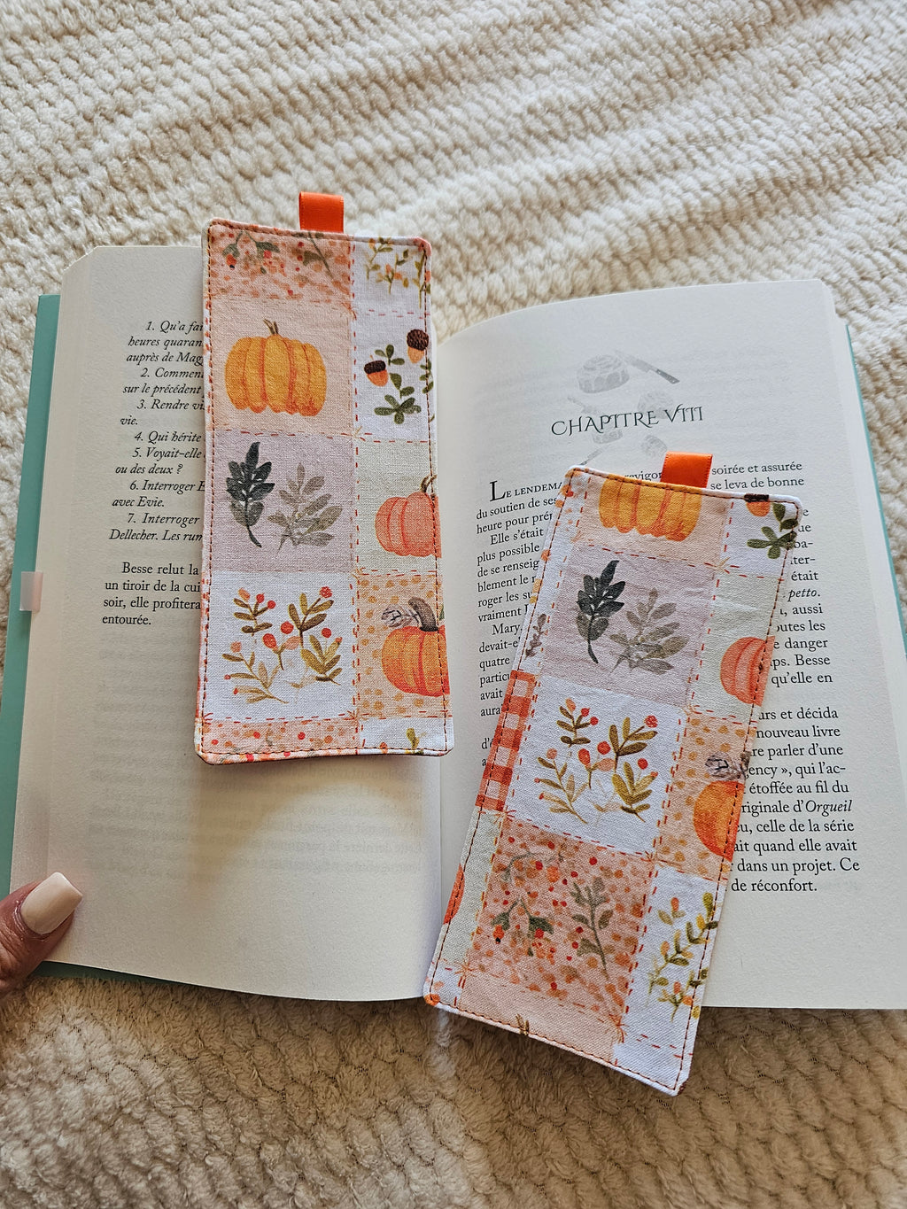 Marque-page Patchwork citrouille