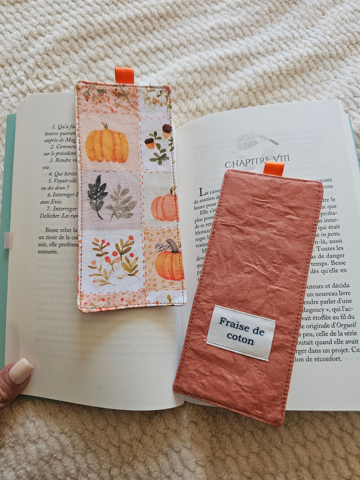 Marque-page Patchwork citrouille