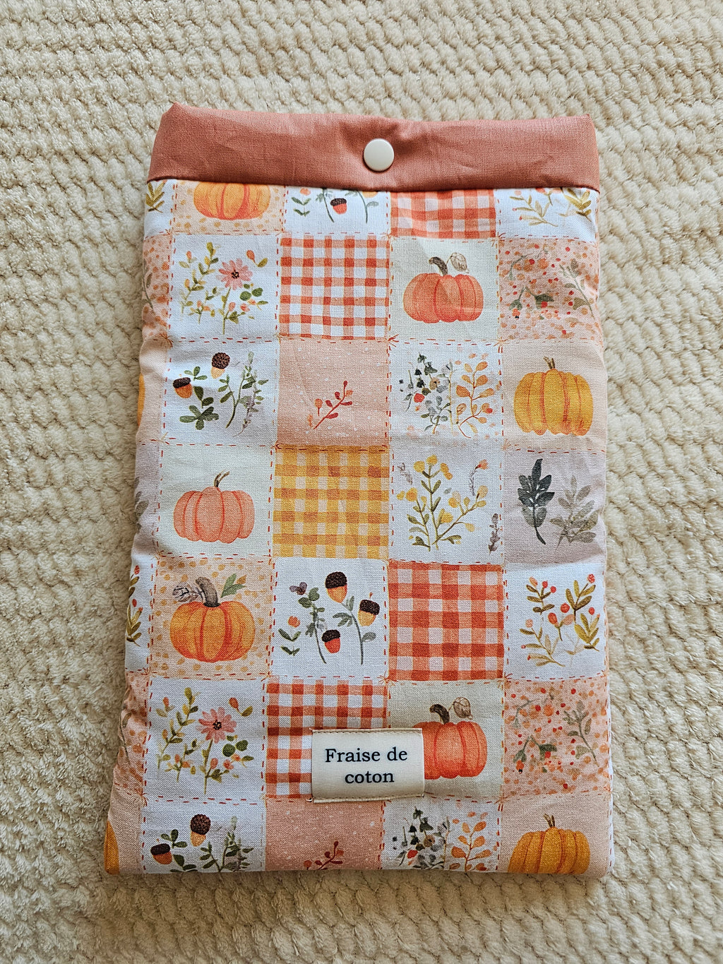 Pochette à livre Broché Patchwork Citrouilles