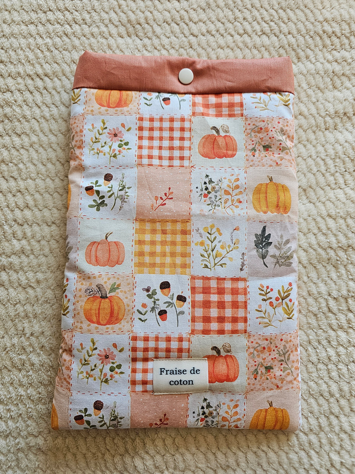 Pochette à livre Broché Patchwork Citrouilles