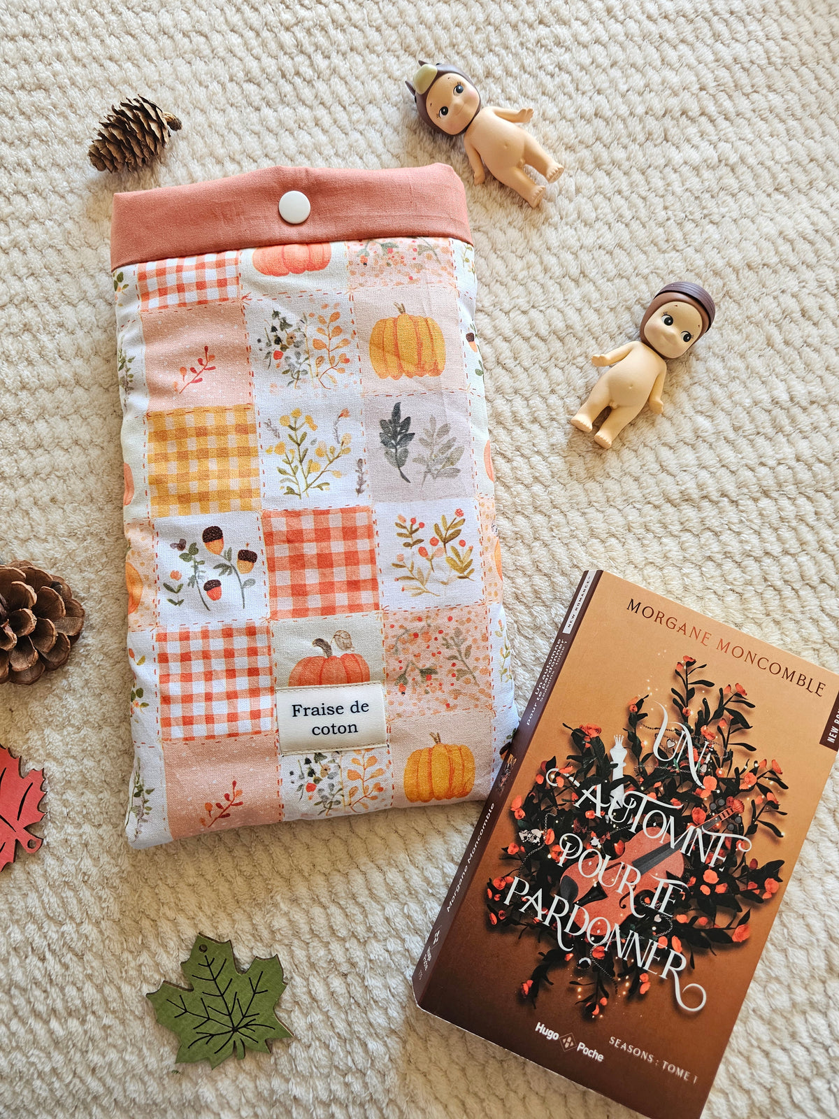 Pochette à livre Poche Patchwork Citrouilles