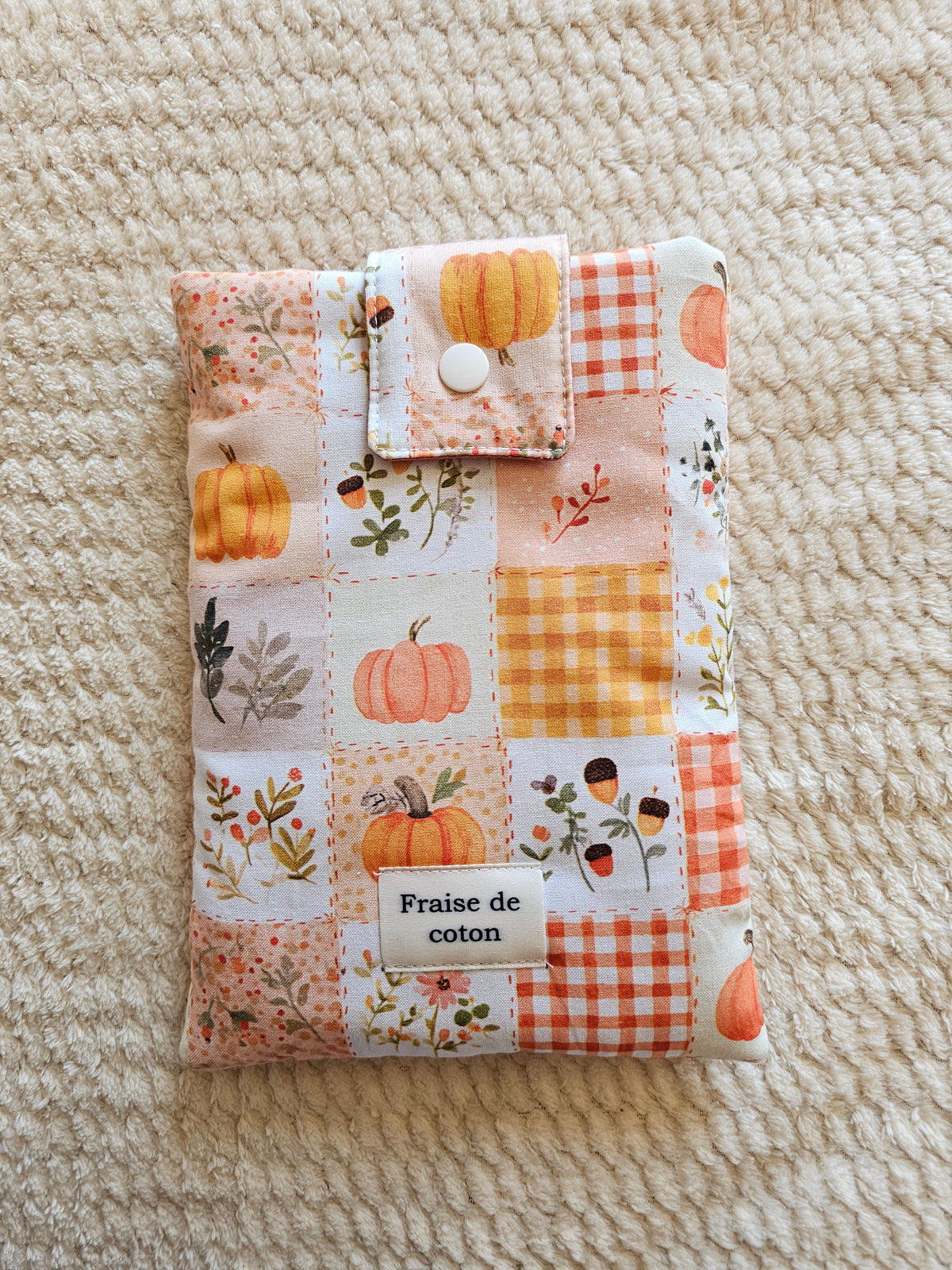 Pochette à liseuse Patchwork Citrouilles